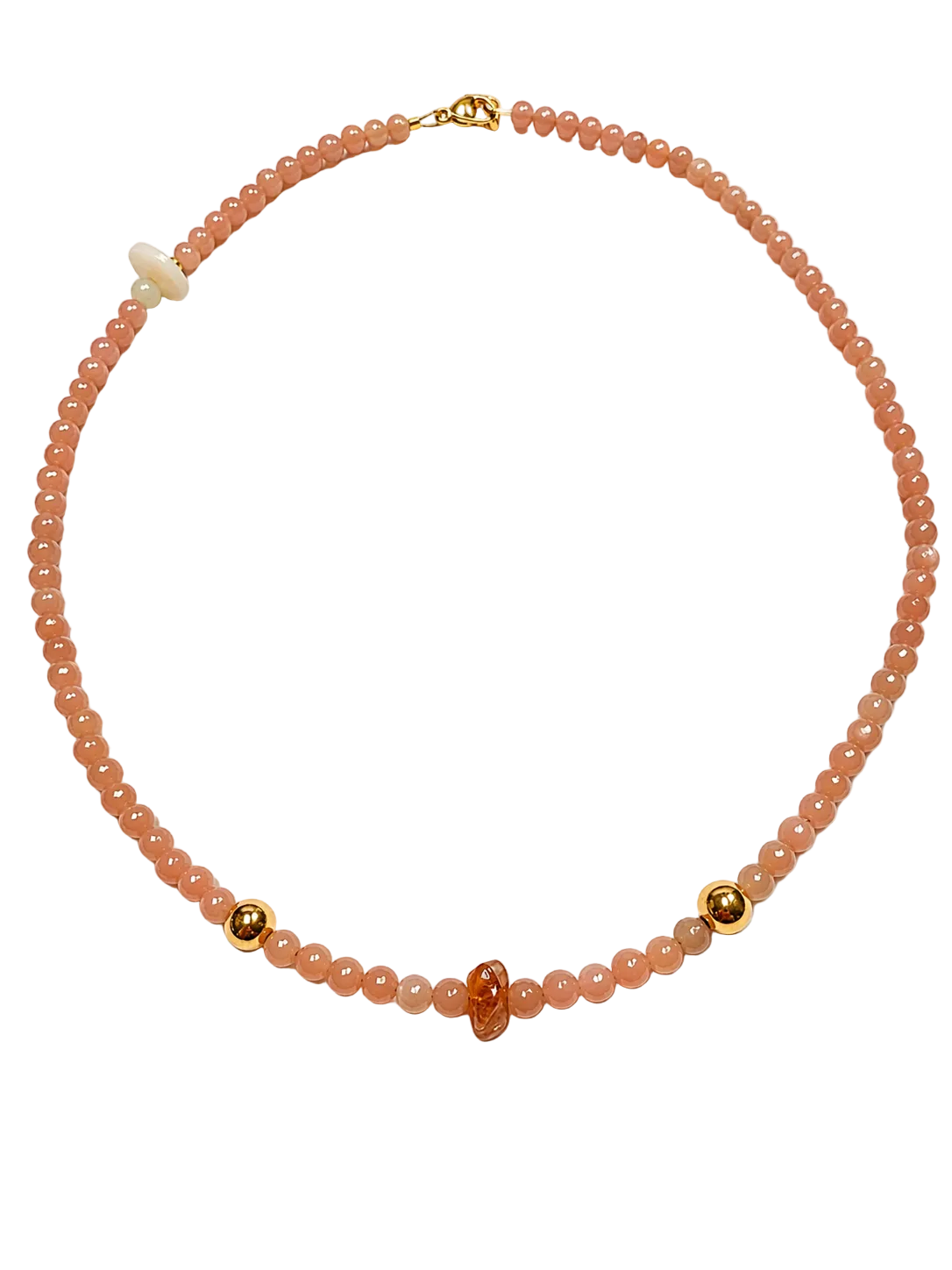 Collar: Delicadeza y Amor en Cuarzo Rosa (Tono Salmón)