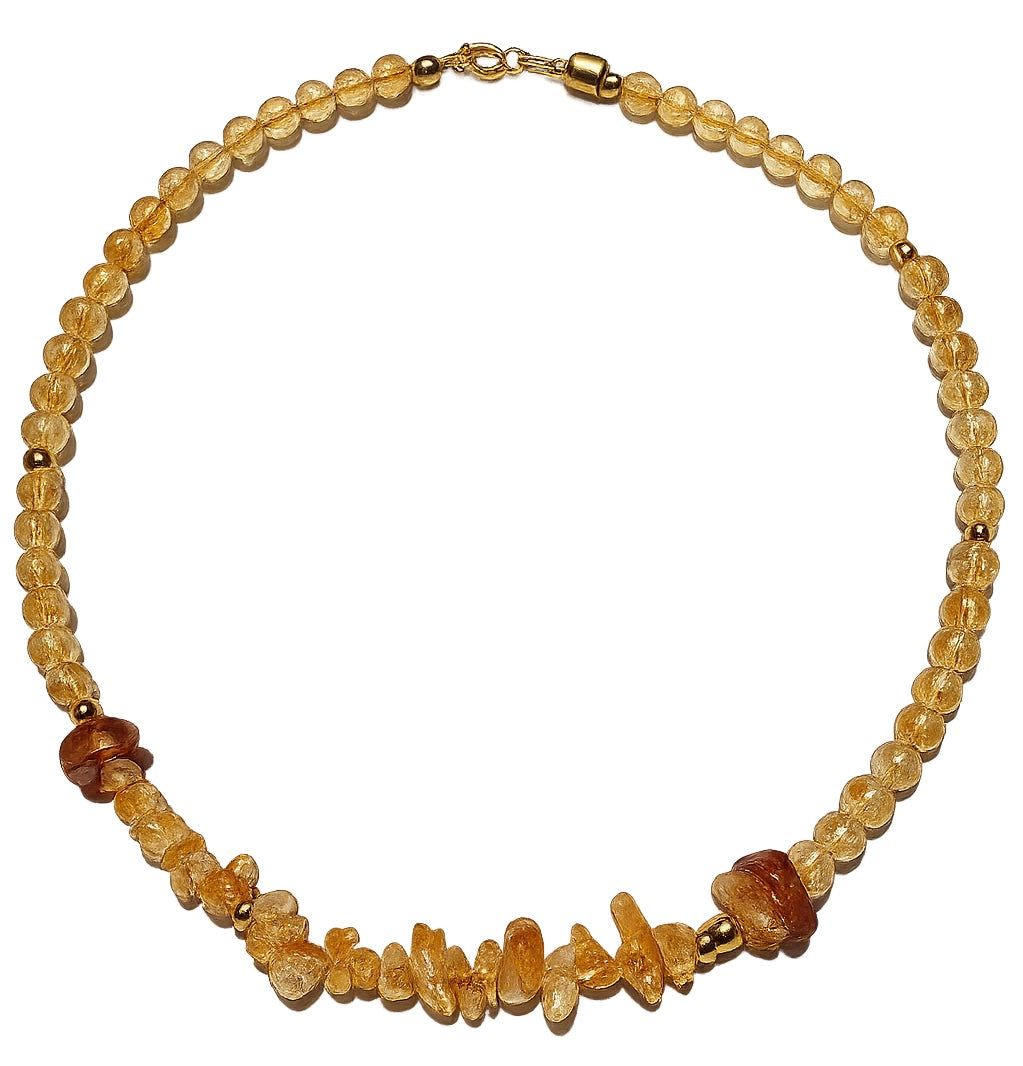 Collar: Abundancia, Luz y Protección (Citrino, Ámbar y Hematita)