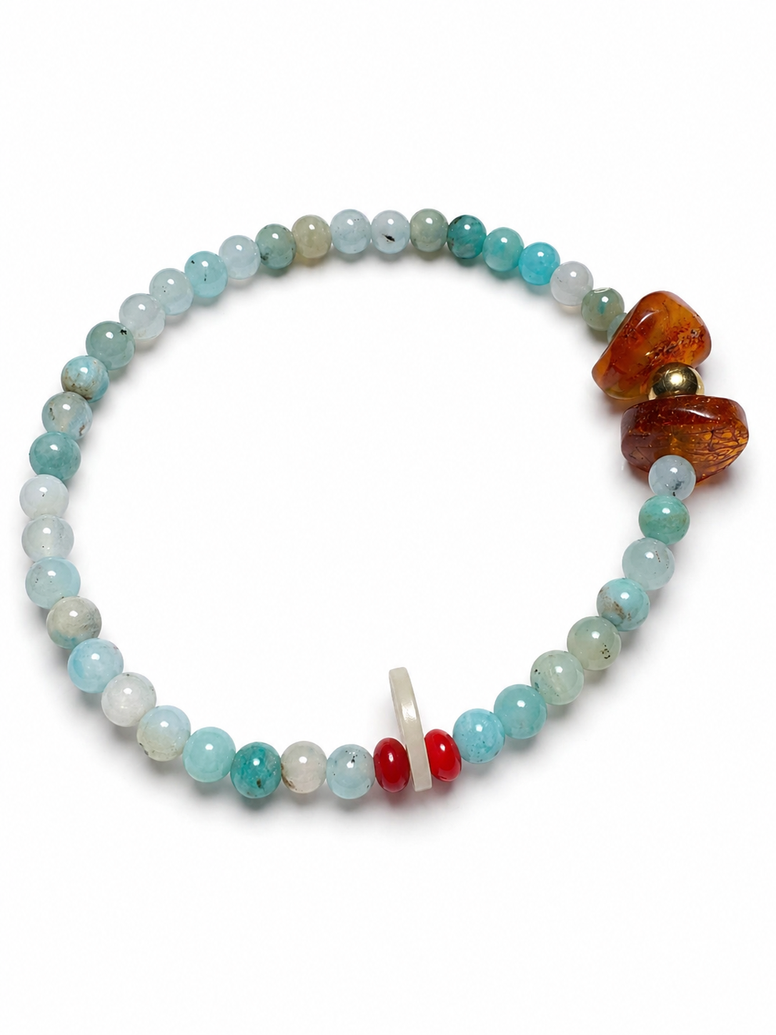 Pulsera: Serenidad y Luz (Amazonita y Ámbar)
