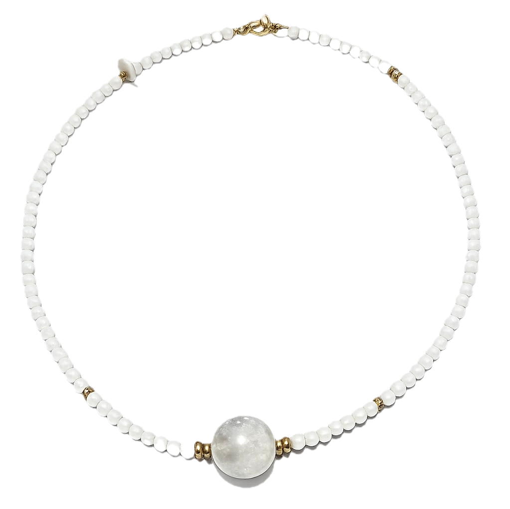 Collar: Intuición y Equilibrio (Piedra Luna y Ágata Gris)