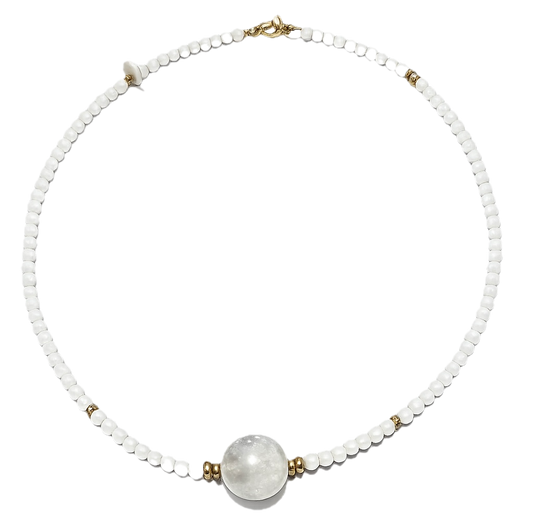 Collar: Intuición y Equilibrio (Piedra Luna y Ágata Gris)