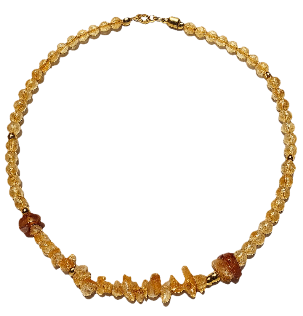 Collar: Abundancia, Luz y Protección (Citrino, Ámbar y Hematita)