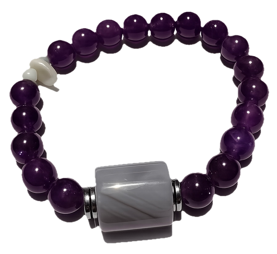 Pulsera: Equilibrio y Serenidad en Amatista, Ágata y Hematita