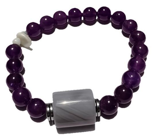 Pulsera: Equilibrio y Serenidad en Amatista, Ágata y Hematita