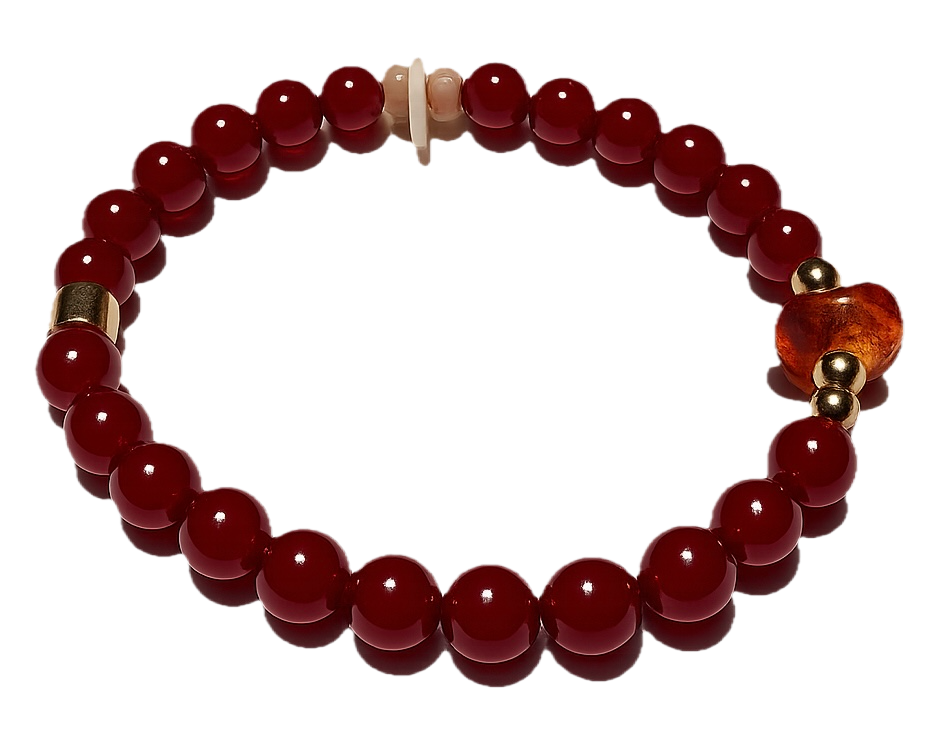 Pulsera: Vitalidad y Luz en Cornalina, Ámbar y Hematita