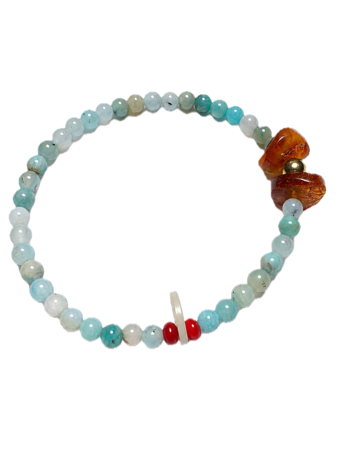 Pulsera: Serenidad y Luz (Amazonita y Ámbar)