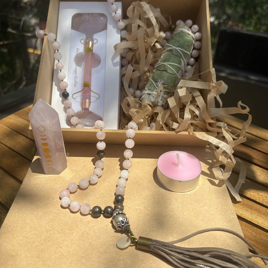 Kit Japa Mala de Cuarzo Rosa